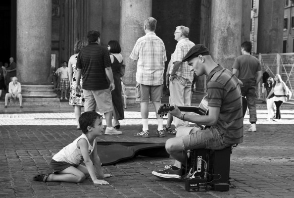 Street Musician makes contact