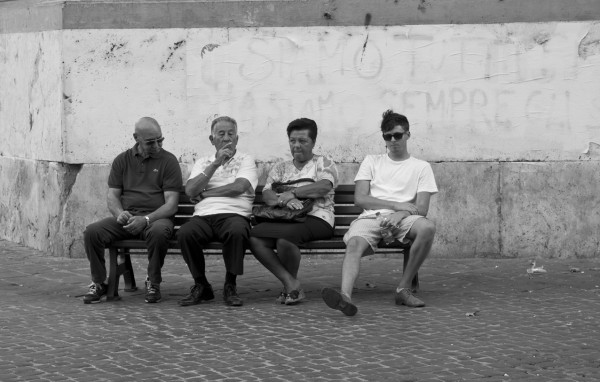 A bench in Rome, Italy