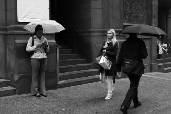 New York financial rain