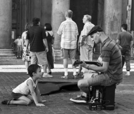 Street Musician makes contact