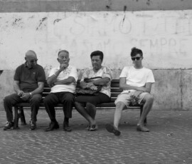 A bench in Rome, Italy