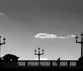 Man on the bridge, London